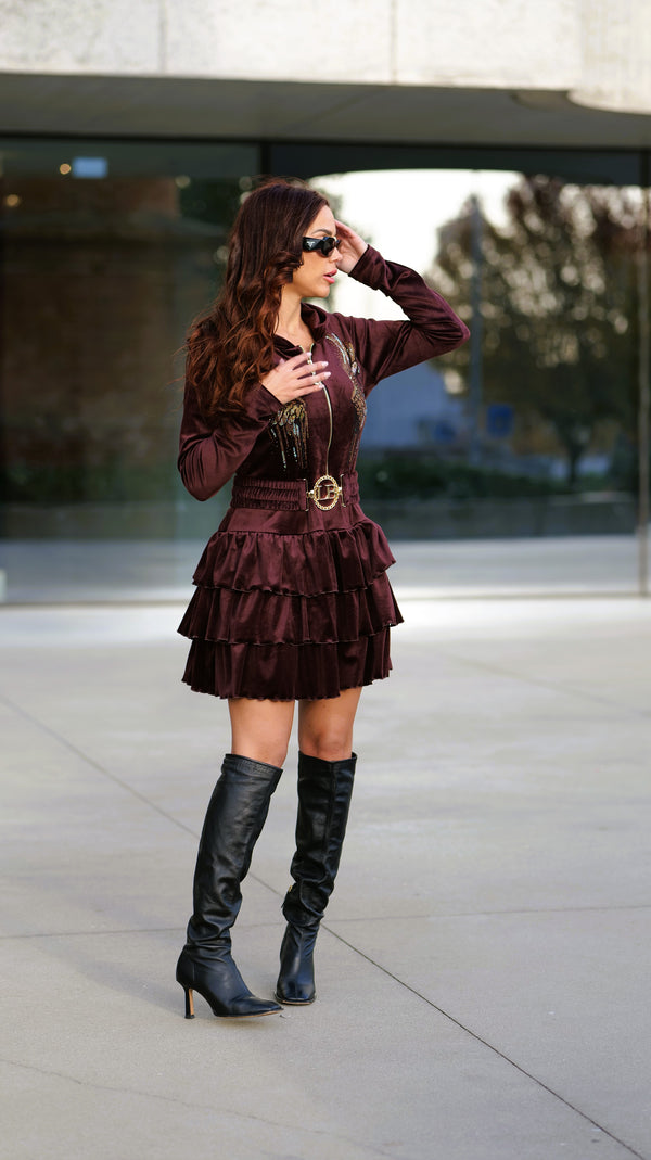 Vestido Paloma Bordeux