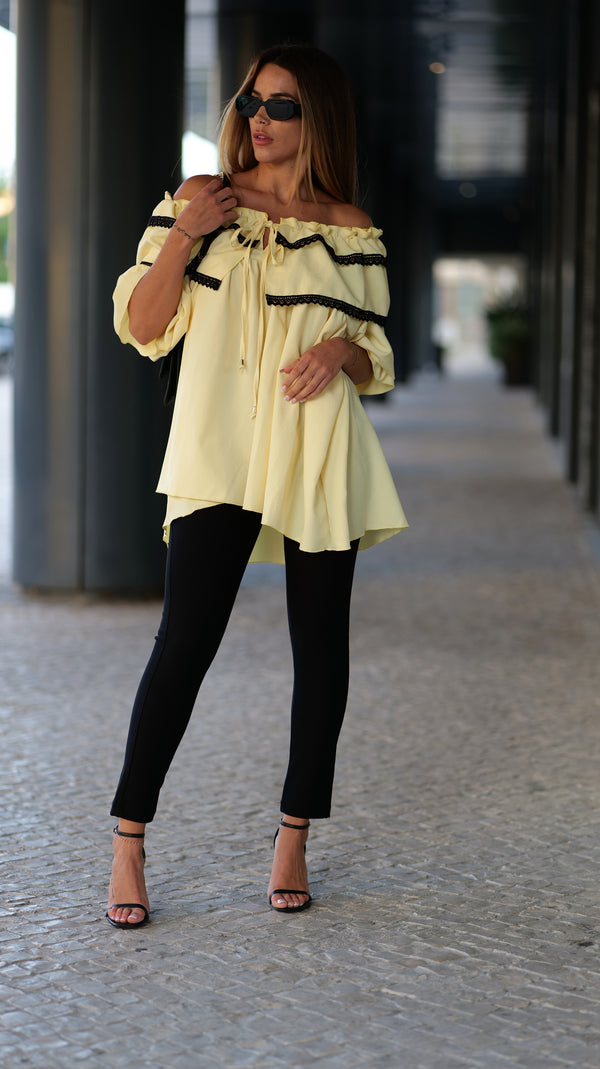 Blusa Camiseiro Amarillo Romance