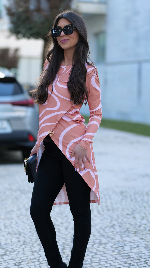 Camisola Túnica Sea Spring Orange Pink