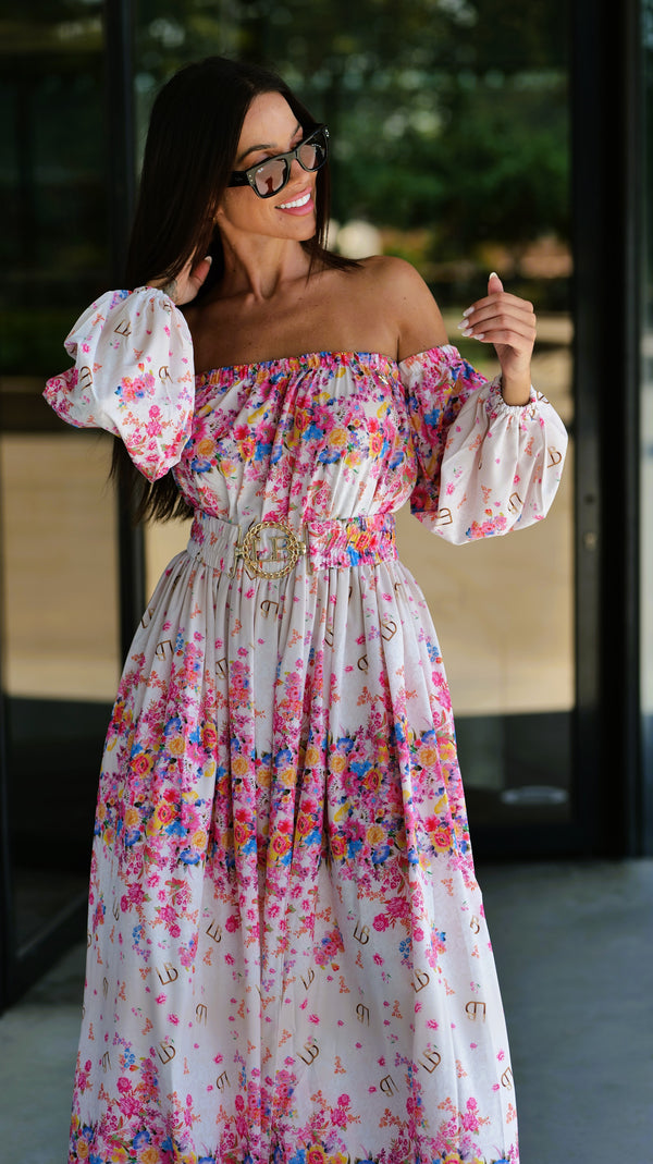 Vestido Romance Flor Blanco